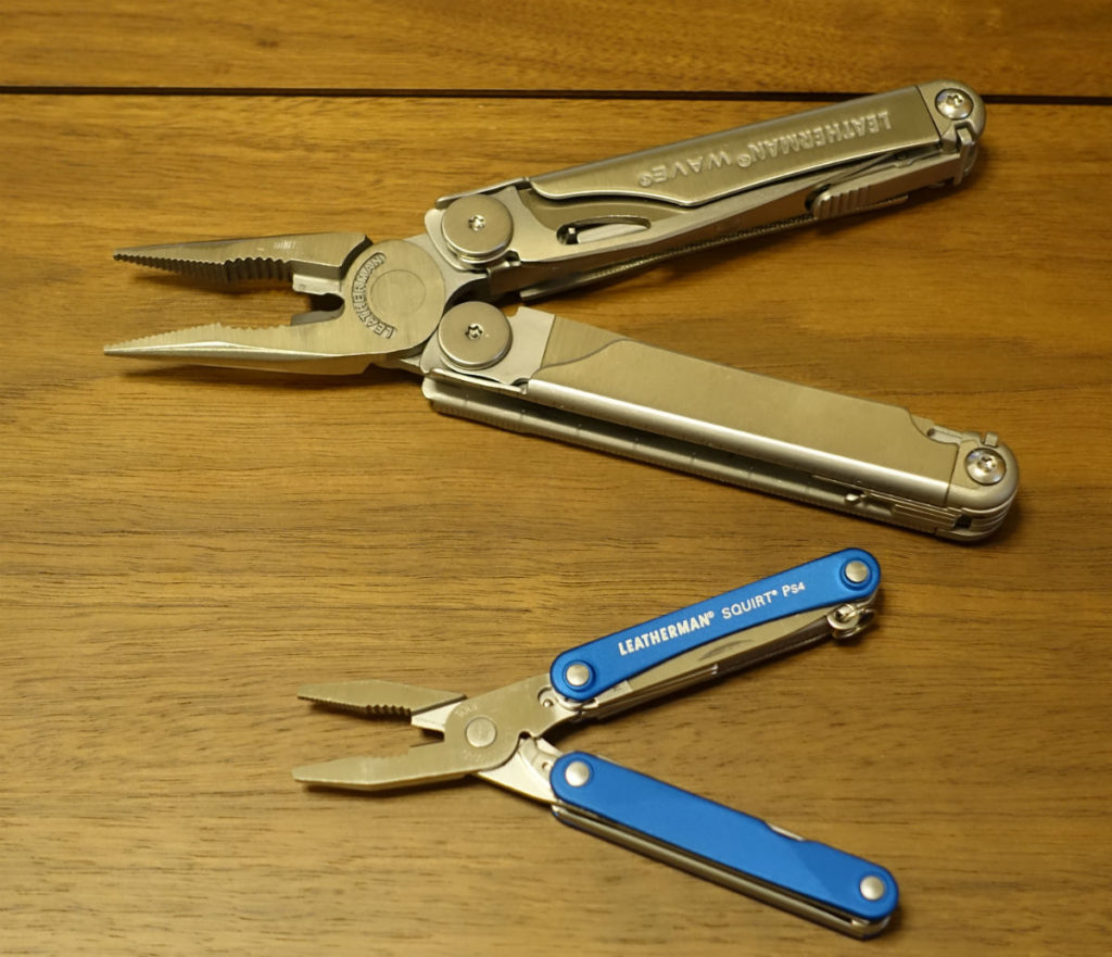 LEATHERMAN SQUIRT PS4とWAVE　プライヤー時比較