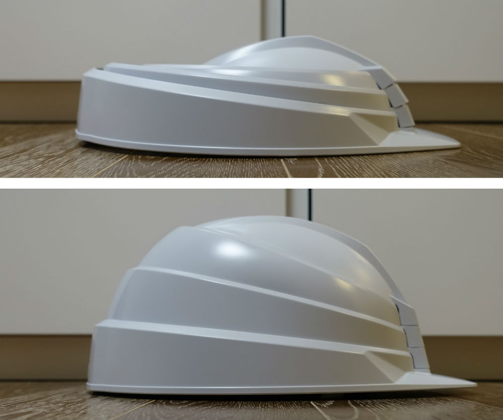 DIC Helmet IZANO 側面　折り畳み時と使用時